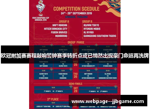 欧冠附加赛赛程敲响警钟赛季转折点或已悄然出现豪门命运再洗牌 欧冠附加赛赛程敲响警钟赛季转折点或已悄然出现豪门命运再洗牌